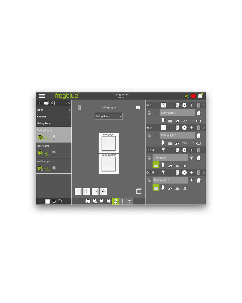 frogProject commissioning app on a tablet